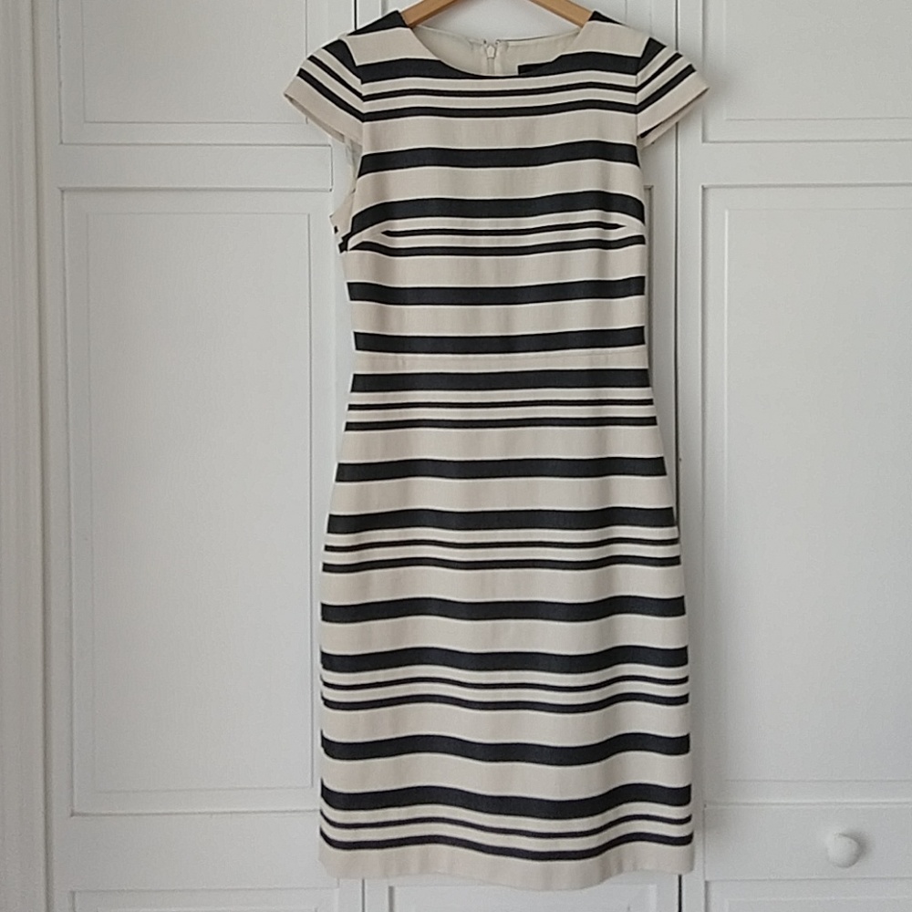J. Crew Double-Stripe Cap-Sleeve Dress